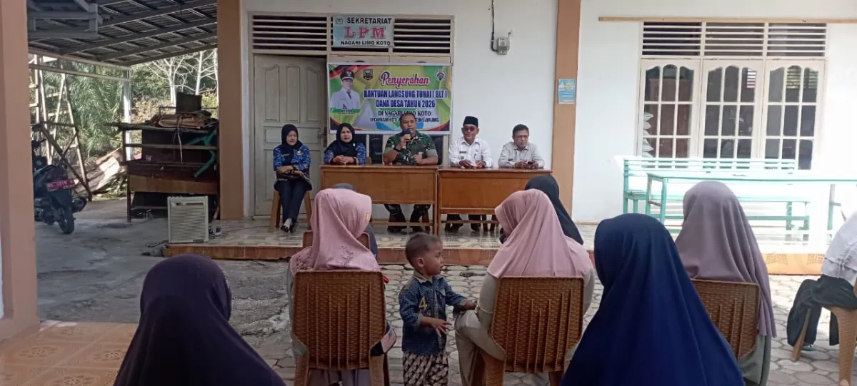 Babinsa 07/TA Hadiri kegiatan pembagian BLT DD Triwulan II Tahun 2026 di Nagari Limo Koto