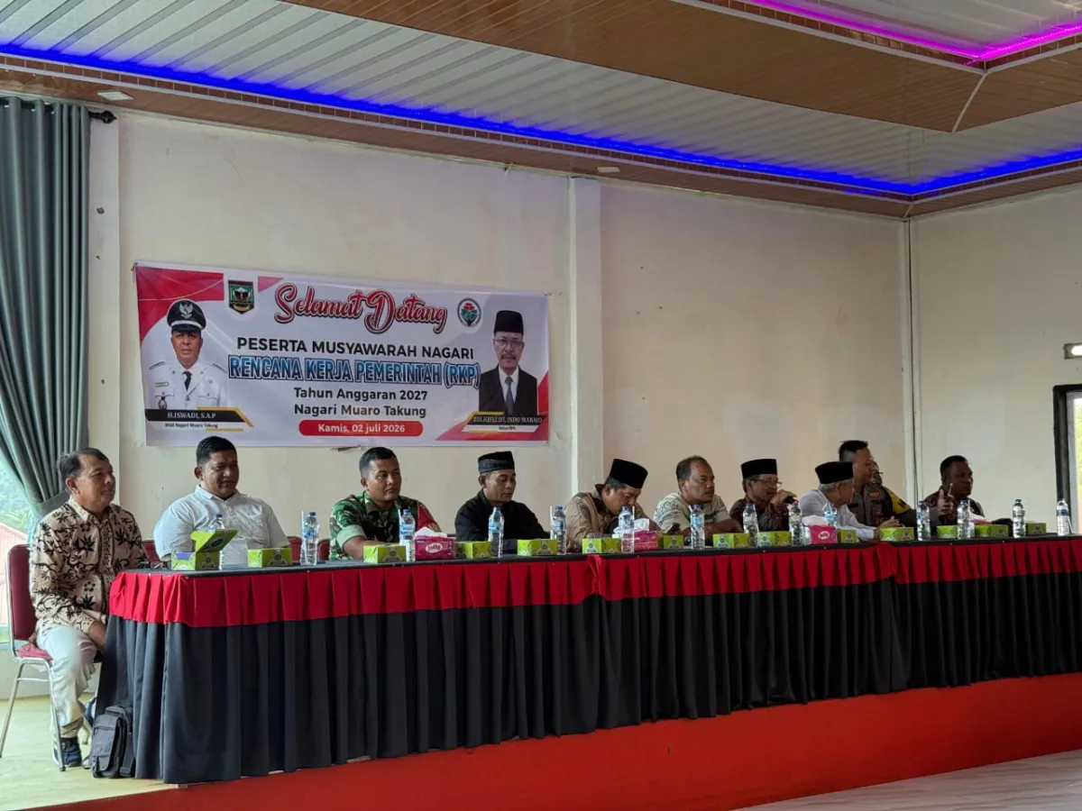 Babinsa Koramil 09/TG Serda Dino Putra dalam rangka Acara Musyarawah RKP Tahun 2027 Bertempat di Aula Kantor Wali Nagari Muaro Takung