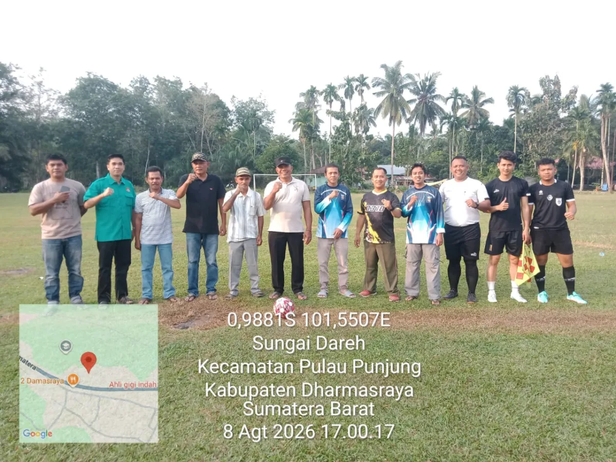 Babinsa 03/PP Hadiri Pembukaan Turnamen Bola kaki antar jorong se Nagari Sikabau