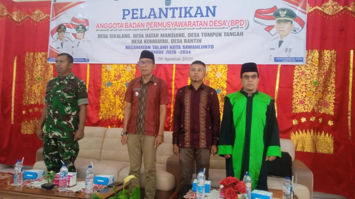 Wakili Danramil Babinsa Hadiri pelantikan Sumpah Badan Permusyawaraan Desa (BPD) Desa Sikalang