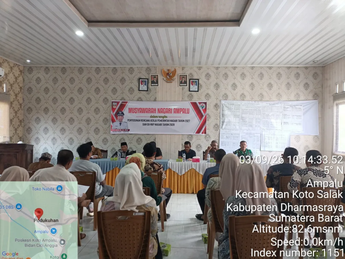 Babinsa Koramil 10/KB Melaksanakan Kegiatan Menghadiri Undangan Musyawarah Nagari Ampalu dalam Rangka Penyusunan Rencana Kerja Pemerintah Nagari