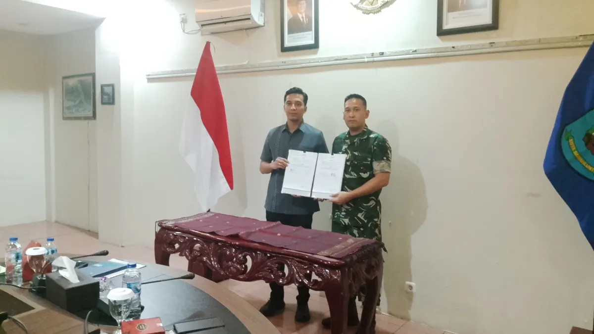 Jelang TMMD Ke 130 Dandim 0310/SS Dan Walikota Sawahlunto Melaksanakan Penandatanganan (Mou) dan Rakor TMMD Di Sawahlunto