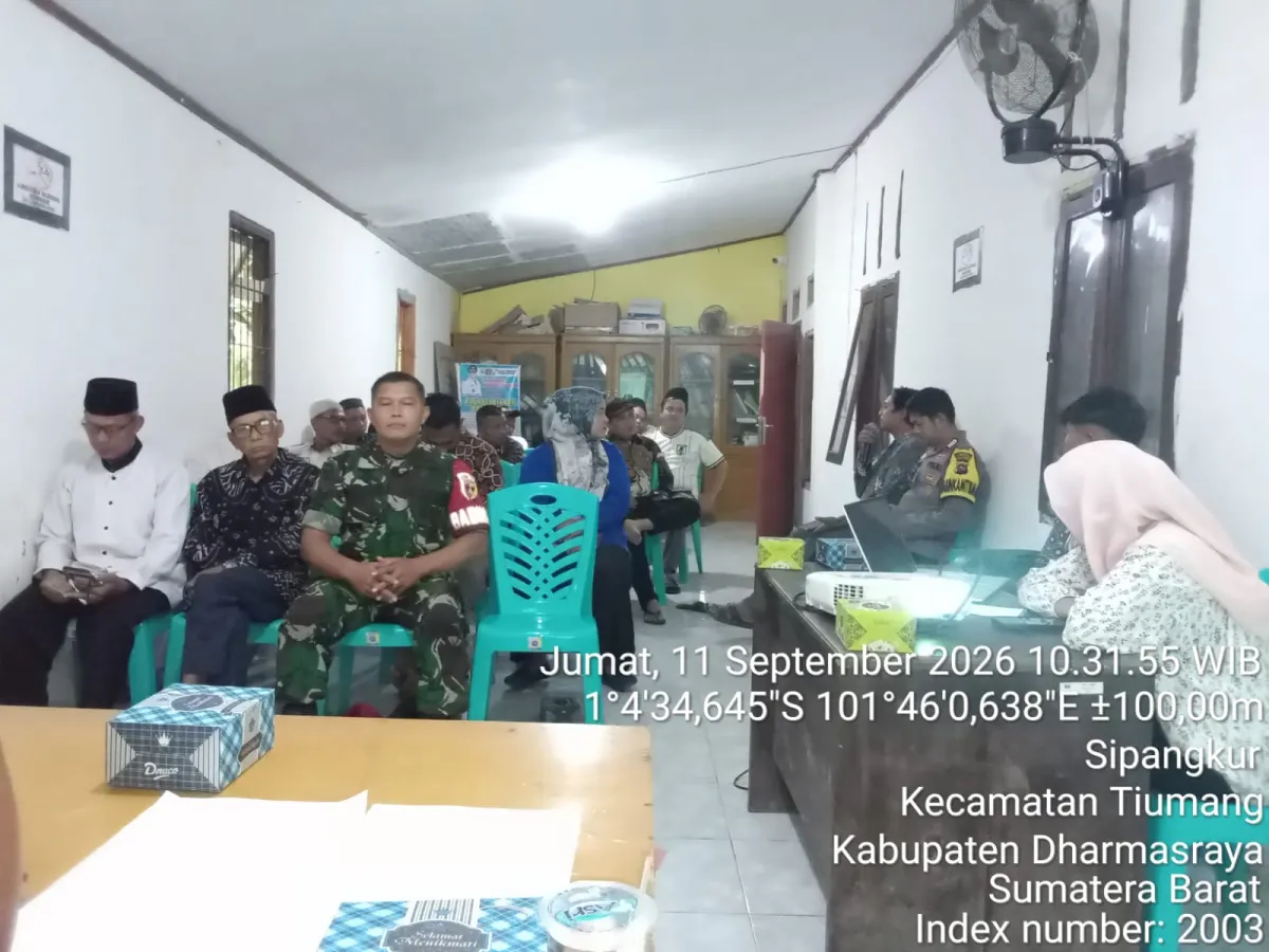 Koramil 10/KB Menghadiri Kegiatan  penetapan daftar pemilih tetap(DPT)Jlh DPT=2233,pemilihan wali nagari Sipangkur Th2026.