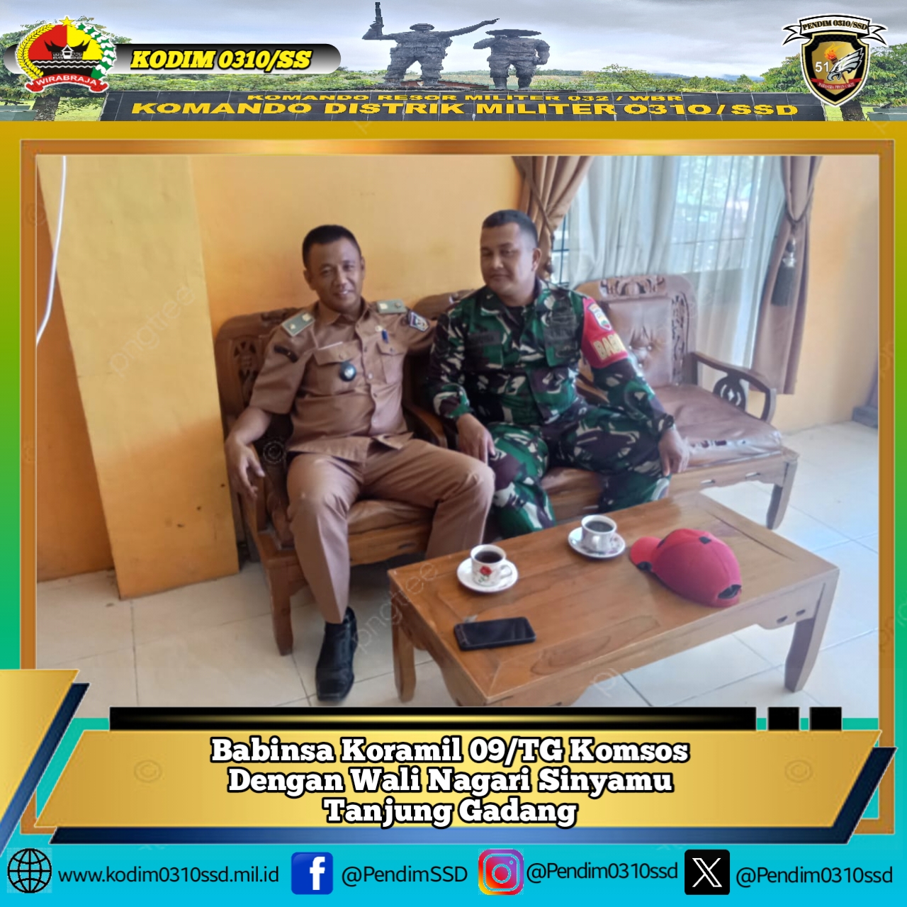 Babinsa Koramil 09/TG Komsos Dengan Wali Nagari Sinyamu Tanjung Gadang
