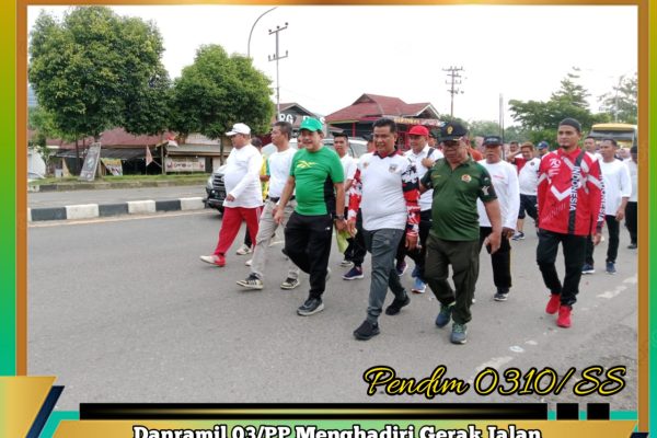 Danramil 03/PP Menghadiri Gerak Jalan Santai Dalam Rangka HUT Ke-15 Nagari Sungai Kambut