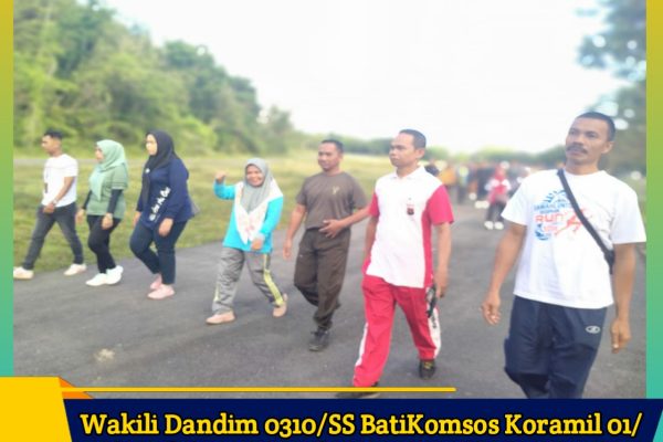 Wakili Dandim 0310/SS BatiKomsos Koramil 01/Swl Hadiri Senam,Jalan Santai Bersama