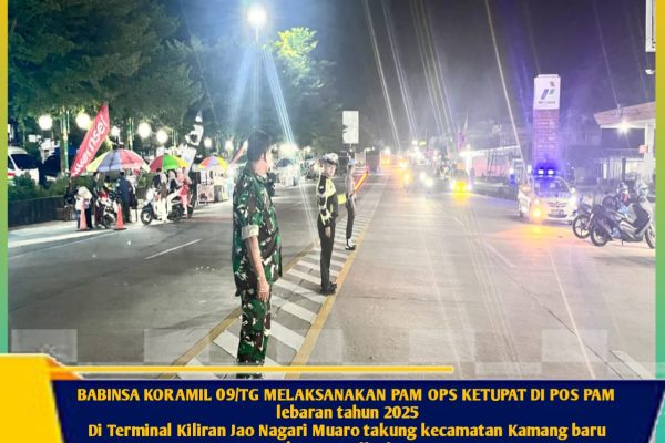 BABINSA KORAMIL 09/TG MELAKSANAKAN PAM OPS KETUPAT DI POS PAM lebaran tahun 2025