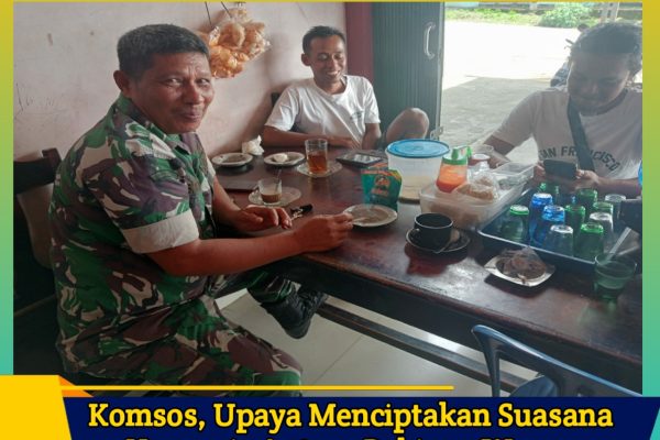 Komsos Humanis Lewat Segelas Kopi, Babinsa Ajak Warga Jaga Kerukunan
