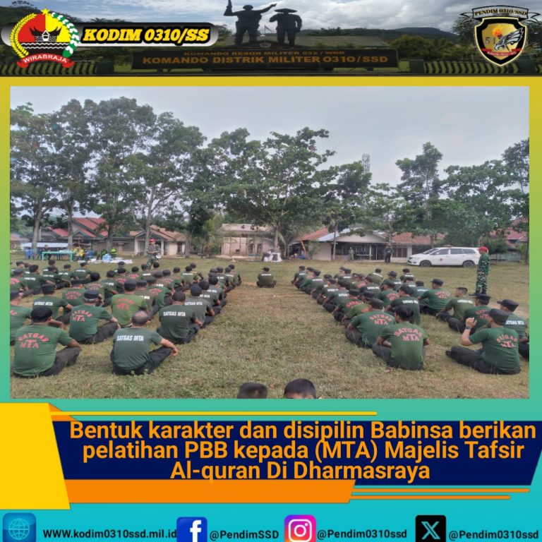 Bentuk karakter dan disipilin Babinsa berikan pelatihan PBB kepada (MTA) Majelis Tafsir Al-quran Di Dharmasraya