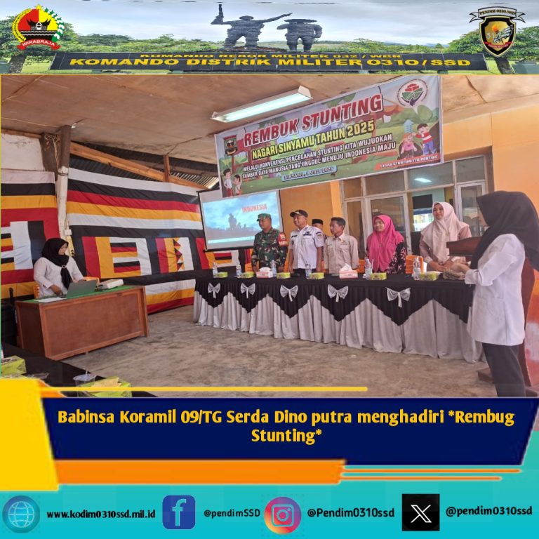Babinsa Koramil 09/TG Serda Dino putra menghadiri *Rembug Stunting*