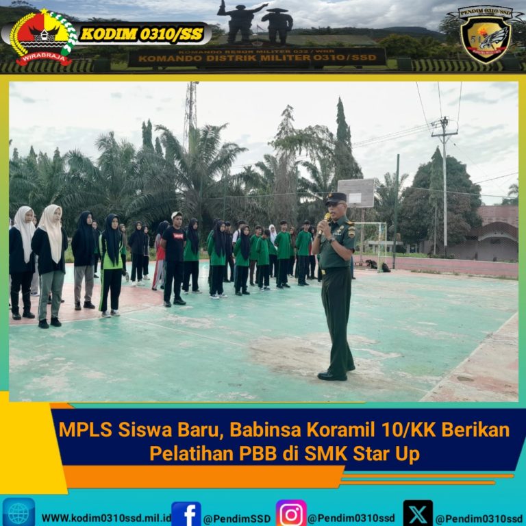 MPLS Siswa Baru, Babinsa Koramil 10/KK Berikan Pelatihan PBB di SMK Star Up