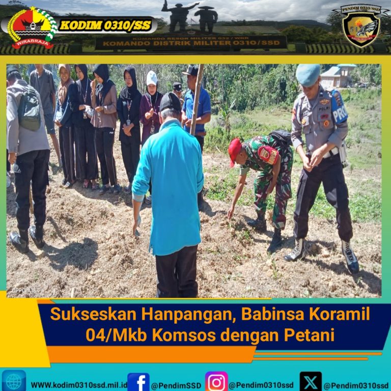 Sukseskan Hanpangan, Babinsa Koramil 04/Mkb Komsos dengan Petani