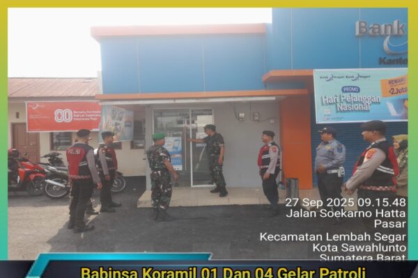 Babinsa Koramil 01 Dan 04 Kodim 0310/SS Gelar Patroli Gabungan Jaga Kondusifitas Wilayah