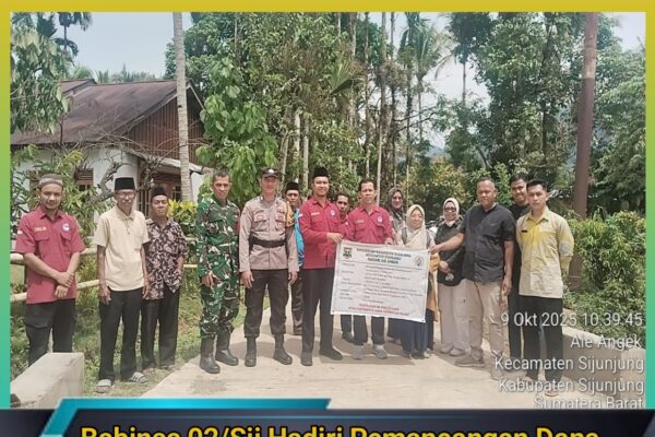 Babinsa 02/Sjj Hadiri Pemancangan Dana Desa Dan Serah Terima Tahun 2025